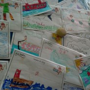 Exposición de dibujo infantil en la Rula de Ribadesella